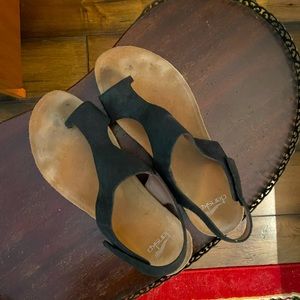 Black suede Dansko sandals